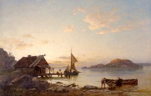 海岸の夜 作： Amaldus Nielsen